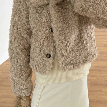 SEASON Curly Crop Fur Jacket