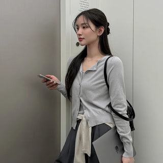 Pound Knit Sleeveless Cardigan Set
