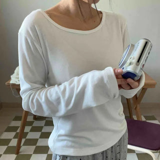 Soft Loose Fit Round Neck Long Sleeve Tee