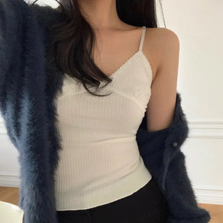 Dant Lace Ribbed Sleeveless Top