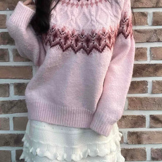 Winter Jacquard Loose Round Knit
