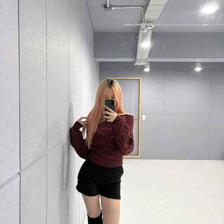 Elastic Waist Slim Fit Knit Mini Shorts