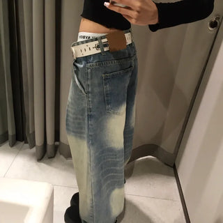Vintage Washed Wide Denim Pants