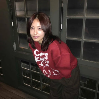 Retro Cat's Snow Drop Shoulder Boxy Fit Knit