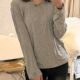 Daily Loose Fit Round Neck Long Sleeve Tee