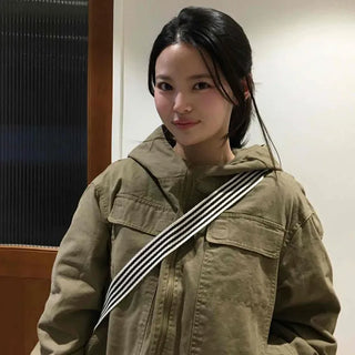 Military Shoulder Line Taping Cargo Pocket Jacket
