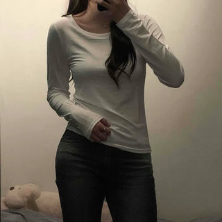 Simple Modern Semi-Loose Long Sleeve T-shirt