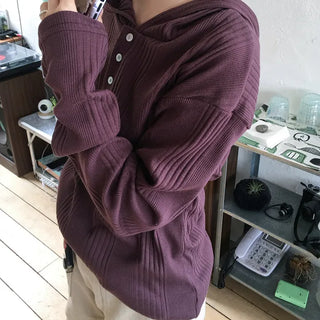 [UNISEX] Rapha Relaxed Fit Henley Neck Hooded Knit