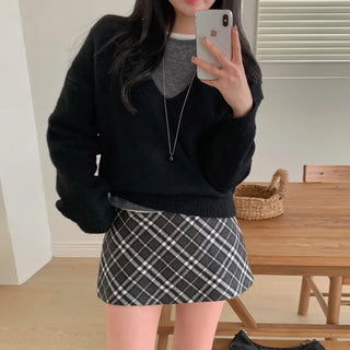 Heron Wool Deep V-Neck Loose Fit Knit