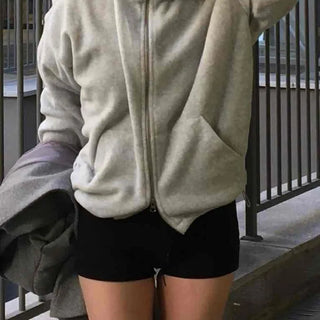 Minimal High-Neck Fleece Two-Way Zip-Up