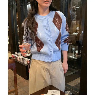 argyle cardigan