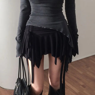 Striped Shirred Flare Skirt Pants