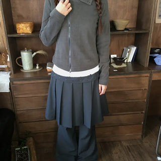 2-Way Urban Asymmetrical High-Neck Snap Zip-Up