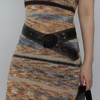 Rose snap button belt