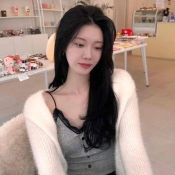 French Rib Sleeve Short Cardigan