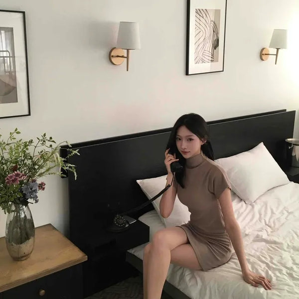 Shine Nude Mini Dress