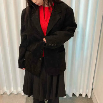 Modern Chic Oversized Suede Jacket