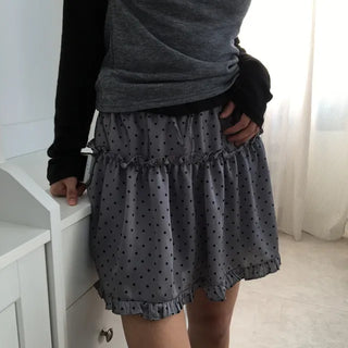 Plush Dot Mini Skirt
