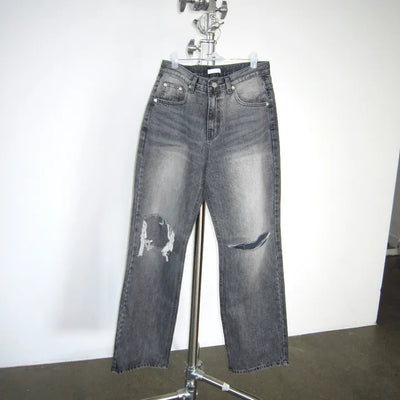 Gray Damage Denim
