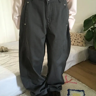 *Domestic/High Quality* Ivory Rivet Cotton Pants