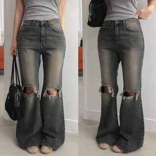 Banff ripped denim bootcut pants