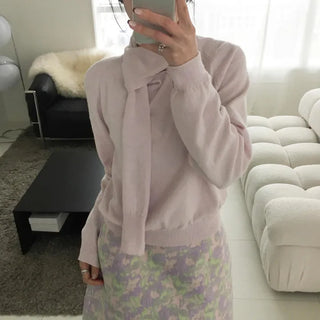 Spring scarf tie, thin knit, raglan, loose fit, unique, transitional season wedding guest look