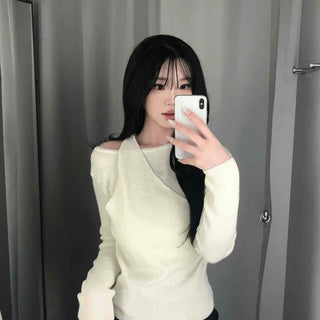 Asymmetrical Layered Oversized Ribbed Knit