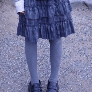 New Year's Check Frill Skirt