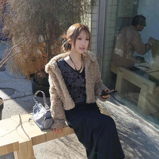 Studded Point Elastic Waist Maxi Long Skirt