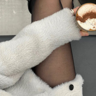 Illude Hairy Fur Oversized Knit Cardigan