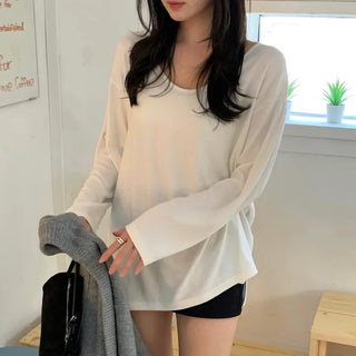 Moro Loose Fit Slit Layered Long Sleeve T-shirt