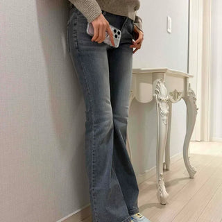 Natural Wash Padded Bootcut Denim Pants