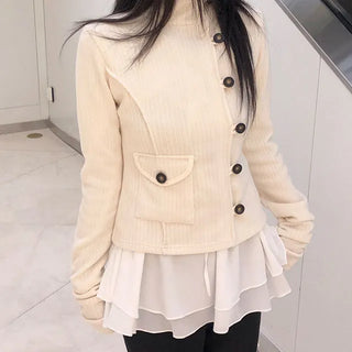 Moment High-Neck Knit Cardigan