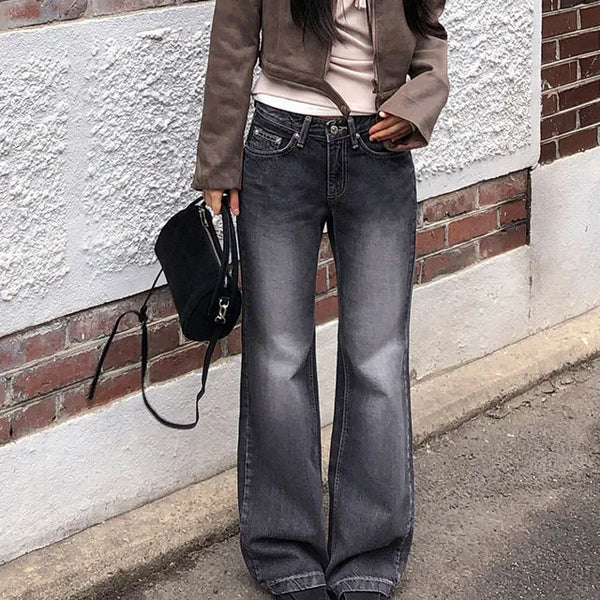 Piring Vintage Brush Low Bootcut Denim Pants