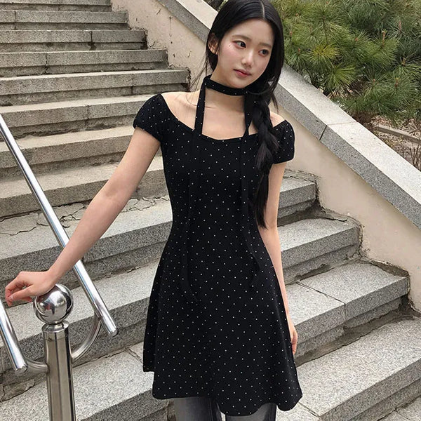 Milk Layered Puff Dot Dress
