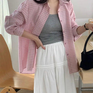 Cherry Blossom Oversized Check Shirt