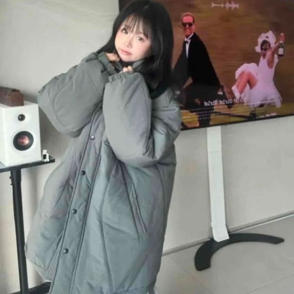 Oversized Quilted Balloon Long Padded Jacket