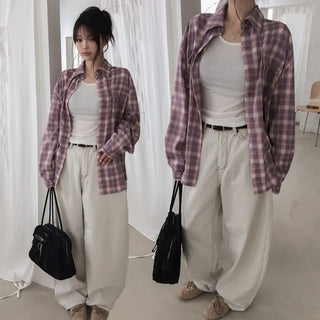 Poive Loose Fit Check Shirt