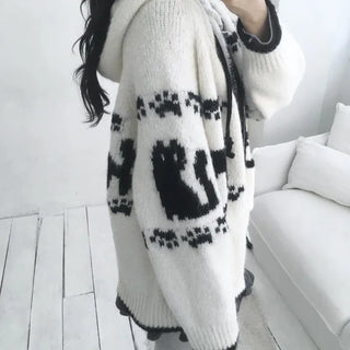 Meow Nordic Knit Zip-up