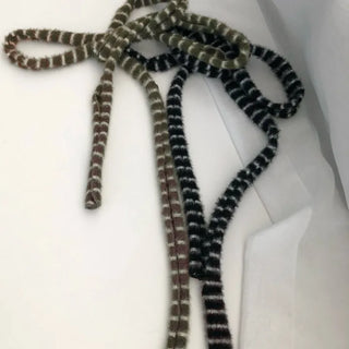 Striped slim muffler