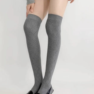 Diamond Jacquard Long Knee Socks