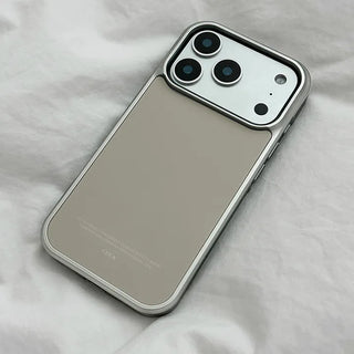 Sand Beige Non-Discoloring MagSafe Glass Shockproof Silver Bumper Case for iPhone 17 Mini Pro Fold Flip 7 Galaxy S26