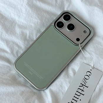 Olive Glow Non-Discoloring MagSafe Glass Shockproof Silver Bumper Case for iPhone 17 Pro Fold Flip 7 Galaxy S26