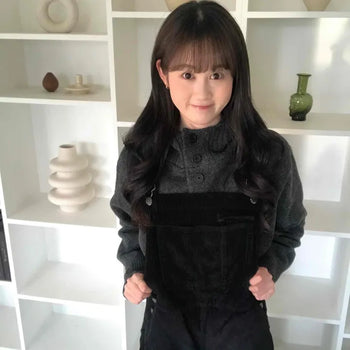 Button Sling Corduroy Cargo Overalls