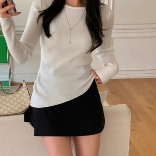 Runner Asymmetrical Slim Fit Diagonal Ribbed Knit