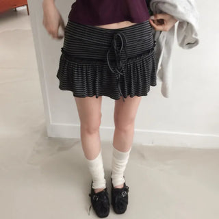 Merilve striped flare skirt-pants