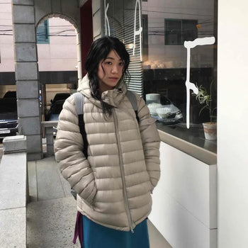 Light Loose Quilted Hooded Padded Jacket