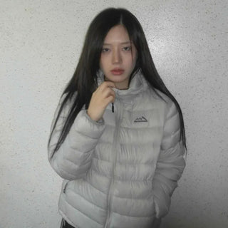 Minimal Simple Quilted Zip-Up Short Padded Jacket