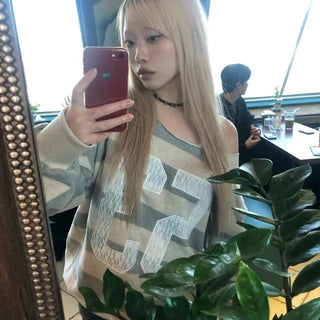 Lace Stripe number sweatshirt
