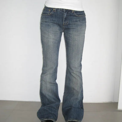 Vintage Low Semi Bootcut Denim Pants